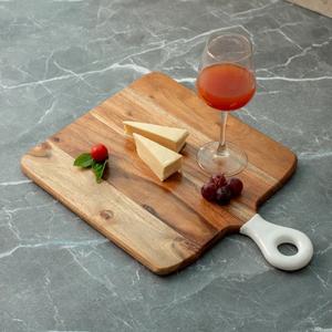 Planche à découper en bois d'acacia, design carré en forme de palette, épaisse, durable, sûre pour les couteaux, idéale pour couper, servir et ajouter une touche élégante à votre cuisine - Product Image 2