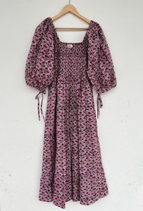 Red Pink Floral Pure Cotton Summer Maxi <b>Dress</b> Resort Wear Picnic Vacation <b>Dress</b> Women <b>Dress</b> Wholesale and Manufacturer - Product Image 4