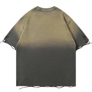 Camiseta Negra Extra Grande de Algodón para Hombre, Manga Corta, Cuello Redondo, Estilo Urbano, Lavada - Product Image 4