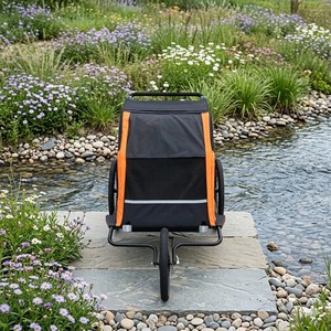 TC-2024T Twin Baby Bike <b>Trailer</b> with 3-in-1 Functionality Aluminum Frame & 600d Water Resistant Fabric for Outdoor Adventures - Product Image 2