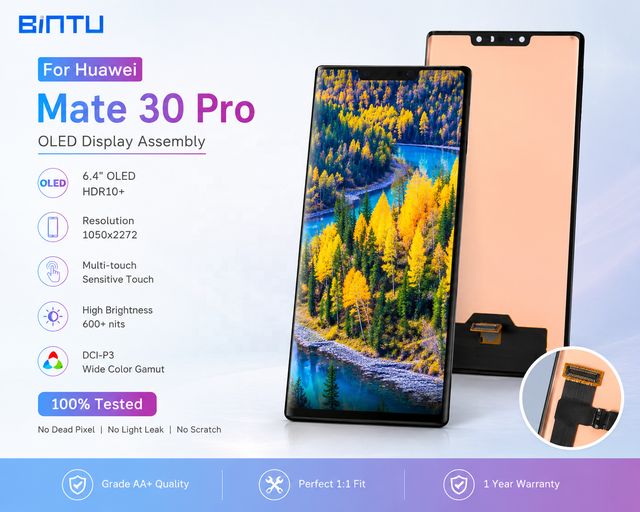 BINTU OLED Display for Huawei Mate 30 Pro With Frame LCD Screen Replacement Original Quality Mobile Phone Part Wholesale OEM ODM