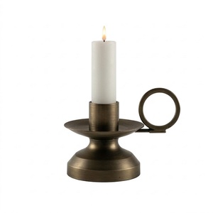 เชิงเทียนทรงกรวยอะลูมิเนียมเคลือบสีบรอนซ์แข็งแรงทนทาน พร้อมหูจับ สำหรับงานขึ้นบ้านใหม่ งานแต่งงาน และการจัดดอกไม้ - Product Image 4