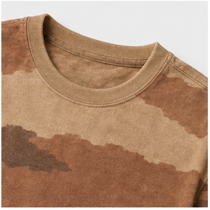 T-shirt à manches courtes et col rond pour homme, imprimé camouflage personnalisé en sable, terre cuite et ombre de dune, MTS-CAMO-0024 - Product Image 6