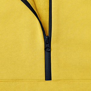 Ensemble de vêtements de sport pour hommes en 2 pièces, couleur jaune, sweat à capuche à demi-zip avec short noir, produit de qualité supérieure, best-seller - Product Image 6