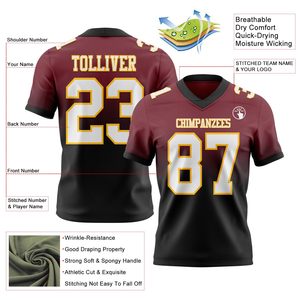 Camiseta de Fútbol Americano al por Mayor, Tejido Interlock, Sublimación por Tinte, Nombre y Número del Equipo Personalizados, Fabricante, Rendimiento Atlético - Product Image 6