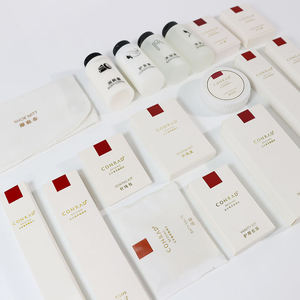 Kit d'accessoires de toilette de luxe OEM 5 étoiles jetables, biodégradables et écologiques pour invités, articles de salle de bain et d'hôtel, pailles - Product Image 4