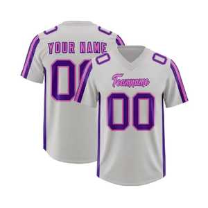 Camiseta de Fútbol Americano Personalizada con Nombre y Número, Blanca y Verde, Cuello en V, Sublimada, 100% Poliéster, Absorbe la Humedad, Unisex para Adultos - Product Image 3