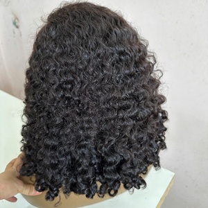 Peluca rizada ondulada profunda suelta Frontal de encaje HD cinta de punta plana Ins extensiones de cabello humano 100% cabello crudo vietnamita precio al por mayor - Product Image 2