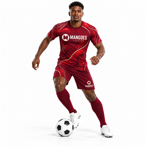 Ensemble d'uniformes de football personnalisés, maillot et short, kit d'équipe, respirant, anti-humidité, 100% polyester, impression par sublimation - Product Image 1