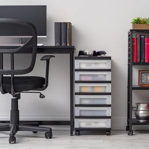 Carrello Portaoggetti con Ruote, Organizzatori in Plastica per Forniture Scolastiche e Materiali Artistici, Organizer con Cassetto Superiore - Product Image 2