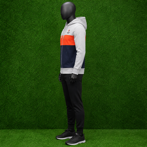 Custom Men's Color Block Full <b>Zip</b> Hoodie Fleece Cotton Casual Sportswear Sweatshirt Outdoor Gym Training Zipper Jacket - Product Image 4