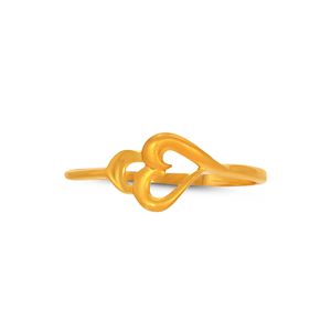 Anillo de Oro Luminoso con Diseño de Corazones Entrelazados, Acabado Dorado, Ajustable, Romántico, para Mujer, Venta al Por Mayor - Product Image 3