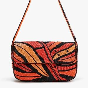 กระเป๋าถือปักลายคุณภาพสูงสำหรับผู้หญิง ประดับลูกปัดหลากสี เหมาะสำหรับงานเลี้ยงตอนเย็น ปิดด้วยซิป ขนาดใหญ่ ทันสมัย สำหรับมืออาชีพ - Product Image 1