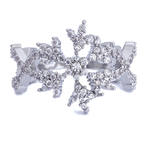 Bague Couronne en Moissanite, Tiara Royale, Bague Florale Élégante, Bijoux pour Femme, Cadeau de Mariage, Mode de Luxe - Product Image 3