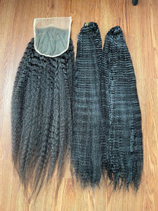 Produit en vente flash, mèches de cheveux bouclés crépus, 100% cheveux vierges vietnamiens, sans fibres synthétiques, prix de gros - Product Image 4