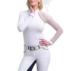 Nuevo Diseño Personalizado, Transpirable, Vintage, Camiseta Deportiva Ecuestre de Manga Corta para Mujer, Traje Ecuestre Ajustado - Product Image 3