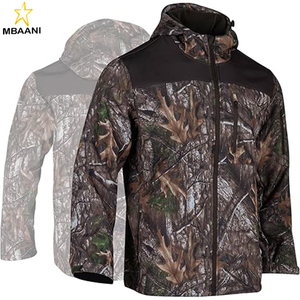 <b>Camo</b> Hunting <b>Jacket</b> for Men Lightweight Softshell Fleece Waterproof Hoodie Outdoors Windproof Zip Up <b>Jacket</b> - Product Image 1
