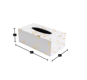 Oriental Style Gold Plum Blossom Design Tissue Box Free Standing Rectangular Shape Dark Gray Color Tissue Box Kitchen Tissue Box - Product Image 3