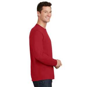 Camiseta de Manga Corta para Hombre, Cuello Redondo, Color Rojo, Corte Regular, Color Sólido, Informal, Tejido de Punto, Spandex/Poliéster, Logotipo Frontal, Transpirable - Product Image 3