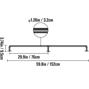 Corrimano Industriale in Acciaio al Carbonio da 5FT, Capacità di Carico 440LBS, Componenti per Scale con Montaggio a Parete - Product Image 4