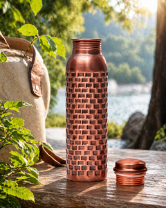 Botella de agua de cobre martillado de alta demanda, a prueba de fugas, 950ml, de Metal Copper por Tradebit - Product Image 3