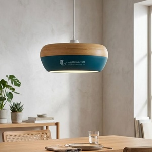 Abat-jour en bambou tissé Viettimecraft, finition bois naturel, style scandinave minimaliste, éclairage intérieur - Product Image 3