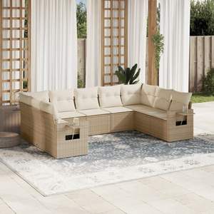 Conjunto de Sofás de Jardín en Beige y Blanco Crema - Product Image 1