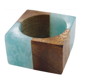 <b>Epoxy</b> Resin & Wood Napkin Ring Banquet Event Catering Hotel Restaurant And Decorative <b>Table</b> Circle Napkin Ring - Product Image 2