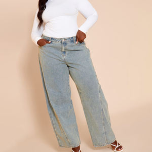 Nouveauté : Jeans amples personnalisés pour femmes, style streetwear, coupe évasée, denim, prix avantageux, pantalons oversize pour femmes - Product Image 3