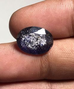 Iolite naturelle brillante et facetée, pierre de soleil ovale, pour la création de bijoux. - Product Image 1