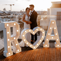 Lettres élégantes de chapiteau à Led de grande taille, luminaires lumineux géants, ampoule à Led, lettres d'amour pour décoration de mariage, de fête, vente en gros,