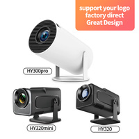 Mini projecteur de films HY300 Pro Android 11, 2 Go de RAM, 16 Go de ROM, 160 lumens ANSI, compatible 4K, home cinéma portable, mise au point manuelle