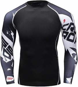 Men's Green Long Sleeve Rash Guard With <b>Dragon</b> Tattoo Print On Right Sleeve Quick Dry Spandex Polyester <b>Shirt</b> - Product Image 6