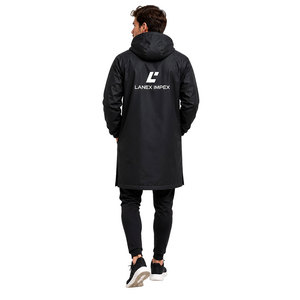 Veste parka de bain imperméable personnalisée avec capuche, doublure en micro polaire, séchage rapide, coupe-vent, longue robe de change pour la natation et les activités de plein air - Product Image 4