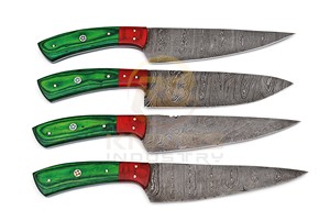 Custom Handmade Damascus Steel Kitchen <b>Knife</b> <b>Set</b> Meat Cleaver Chef <b>Knife</b> <b>Set</b> - Product Image 3