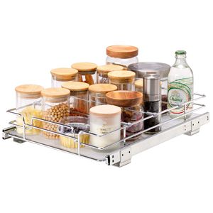 Tiroirs coulissants robustes en acier 12,5 po (largeur) x 16,5 po (profondeur) x 3,5 po (hauteur) pour armoire, étagères de garde-manger, chambre et rangement alimentaire - Product Image 4