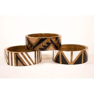 Premium Handcrafted Ethnic <b>Wooden</b> <b>Bangles</b> for Women Crystal Fashion Accessories with Painted Cultural Wear - Product Image 5