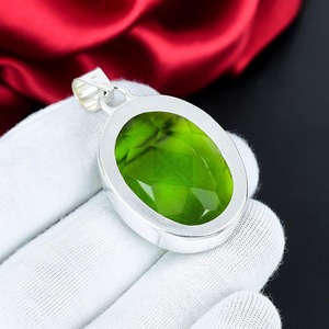 <b>Peridot</b> Pendant 925 Sterling Silver Handmade Green Gemstone <b>Jewelry</b> Pendant for Women Gift - Product Image 3