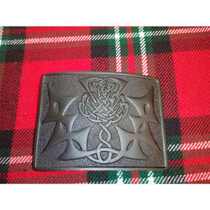 Hebilla de cinturón para kilt de hombre, acabado negro azabache, con diseño de león rampante y nudo de cardo, más vendida, venta al por mayor, OEM ODM - Product Image 3