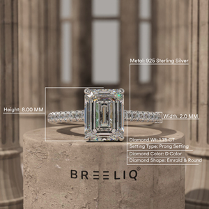1.75CT Emerald Cut Diamond Engagement Ring 14K Solid Gold Pave Band Solitaire Ring Hidden Basket <b>Bridal</b> Ring OEM ODM Supplier - Product Image 2