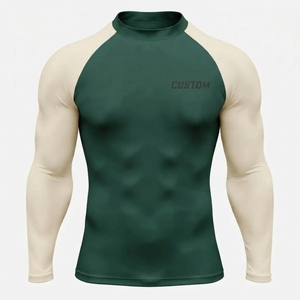 Maillot de compression OEM pour homme, imprimé par sublimation, en spandex, pour la gym, le surf, la plongée, le MMA, manches longues - Product Image 1