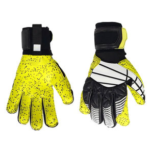 Yellow Black Football Goalkeeper Gloves <b>Full</b> Finger Non <b>Slip</b> Breathable PU Leather Unisex Hook And Loop Closure - Product Image 6