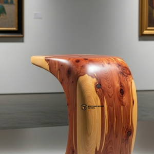 Table d'appoint ronde moderne en bois – Tabouret d'appoint en bois massif torsadé pour la décoration du salon - Product Image 4