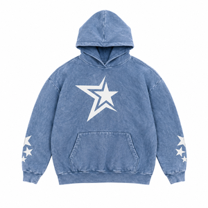 Sweat-shirt à capuche surdimensionné RMG vintage délavé, doublé, écologique, en molleton de coton épais, style streetwear, épaules tombantes - Product Image 1