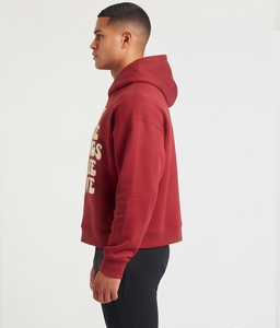 Sweat-shirts à capuche boxy personnalisés 450 g/m² en molleton épais avec impression en relief pour homme – Style hiver, 100 % coton - Product Image 2