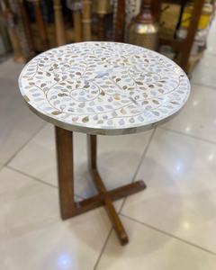 Table basse en nacre de qualité supérieure Mobilier rond antique moderne pour la maison et le bureau Design unique - Product Image 5