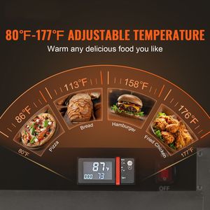 Scaldavivande professionale a 4 livelli in acciaio inox con vassoio per acqua, ripiani regolabili, controllo manuale della temperatura, doppia porta in vetro, 4 vaschette - Product Image 2