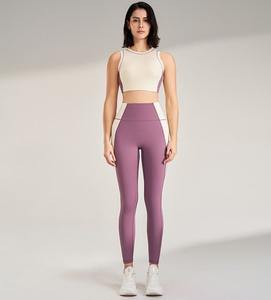 Conjunto de yoga para mujer, ropa deportiva para gimnasio, precio económico, cintura alta, conjunto de yoga de 2 piezas sin mangas para entrenamiento. - Product Image 4