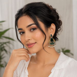 Fournisseur de Confiance Boucles d'Oreilles Pendantes en Laiton Plaqué Or Antique avec Sertissage Bezel, Motif Fleur Bohème, Cadeau de Mariage - Product Image 4
