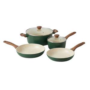 Juego de Utensilios de Cocina de Cerámica Antiadherente con Tapas de Vidrio para Todas las Estufas, Construcción de Aluminio, Apto para Lavavajillas, Ecológico - Product Image 2